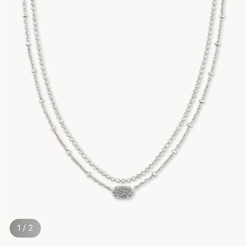 NWT Kendra Scott Silver Layered Pendant Necklace